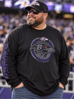 🆕 Fanatics Baltimore Ravens Men’s 5XL Long Sleeve Graphic T-Shirt BNWT